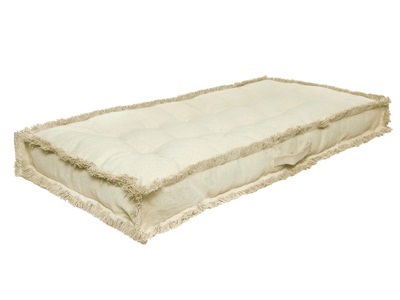 Vente-unique, Palettenkissen mit Fransen - Baumwolle - 120 x 60 cm - Beige - HONDURAS Palettenkissen mit Fransen - Baumwolle - 120 x 60 cm - Beige - HONDURAS, 