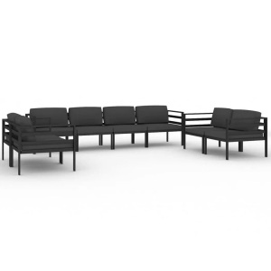 vidaXL, vidaXL 8-tlg. Garten-Lounge-Set mit Kissen Aluminium Anthrazit
