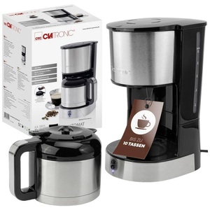 Clatronic, Clatronic KA 3805 Edelstahl-schwarz Kaffeemaschine Edelstahl Fassungsvermögen Tassen=10 Isolierkanne, Clatronic KA 3805 Edelstahl-schwarz Kaffeemaschine Edelstahl Fassungsvermögen Tassen=10 Isolierkanne