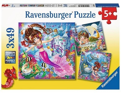 Ravensburger, Ravensburger Puzzle Bezaubernde, Ravensburger Kinderpuzzle - 08063 Bezaubernde Meerjungfrauen - Puzzle für Kinder ab 5 Jahren mit 3x49 Teilen
