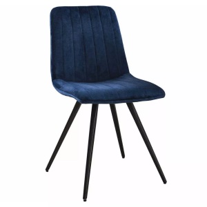 mutoni, Esszimmerstuhl Straight Stitch Velvet blau Esszimmerstuhl Straight Stitch Velvet blau, 