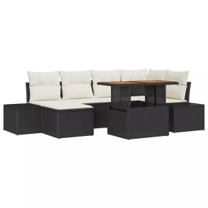 VidaXL - Garten-sofa-set poly-rattan, One Size, Schwarz