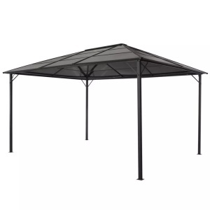 vidaXL, vidaXL Gartenpavillon mit Dach Aluminium 4×3×2,6 m Schwarz, vidaXL Gartenpavillon mit Dach Aluminium 4×3×2,6 m Schwarz