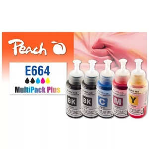 Peach, Peach Spar Pack Plus Tintenpatronen, kompatibel zu No. T664, Peach Tinte Canon CISS T664 Multi-Pack C, M, Y, BK