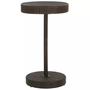 vidaXL, vidaXL Gartentisch Braun 60,5x106 cm Poly Rattan, vidaXL Gartentisch Braun 60,5x106 cm Poly Rattan