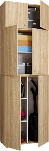 VCM, Holz Besenschrank Staubsauger Putzschrank Haushaltsschrank Drehtüren Lona A Holz Besenschrank Staubsauger Putzschrank Haushaltsschrank Drehtüren Lona A, VCM - Holz Besenschrank Staubsauger Putzschrank Haushaltsschrank Drehtüren Lona A, 70 CM, Sonoma-Eiche