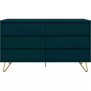 mutoni casual, Kommode Breit 6 Schubladen blau, Kommode Breit 6 Schubladen blau