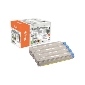 Peach, Peach Spar Pack Tonermodule kompatibel zu 46471104, 46471103, 46471102, 46471101, Peach O464711/464338 4 Toner (bk, c/m/y) ersetzt OKI 46471104, 46471103, 46471102, 46471101 für z.B. OKI C 823 DN, OKI C 823 N, OKI C 823