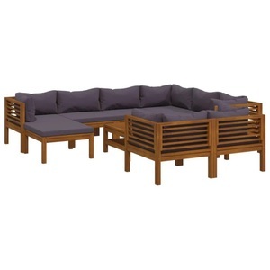 vidaXL, vidaXL 10-tlg. Garten-Lounge-Set mit Auflage Massivholz Akazie, 