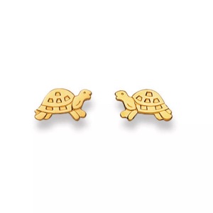 MUAU Schmuck, Ohrstecker Schildkröte Gelbgold 750, 6x10mm Damen Gelbgold ONE SIZE, MUAU Schmuck - Ohrstecker Schildkröte Gelbgold 750, 6x10mm, One Size,