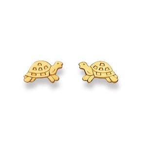 MUAU Schmuck, Ohrstecker Schildkröte Gelbgold 750, 6x10mm Damen Gelbgold ONE SIZE, MUAU Schmuck - Ohrstecker Schildkröte Gelbgold 750, 6x10mm, One Size,
