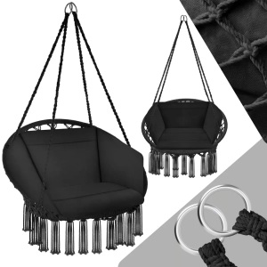 TecTake, Hängesessel Grazia Hängesessel Grazia, Tectake - Hängesessel Grazia, 1P, Schwarz