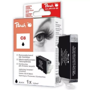 Peach, Peach Tintenpatrone foto schwarz kompatibel zu Canon CLI-8BK, 0620B001, 0620B029, Peach Tinte Canon CLI-8 Photo Black