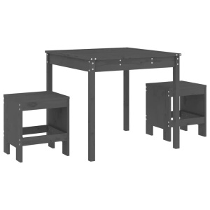 vidaXL, vidaXL 3-tlg. Garten-Bistro-Set Grau Massivholz Kiefer, vidaXL 3-tlg. Garten-Bistro-Set Grau Massivholz Kiefer
