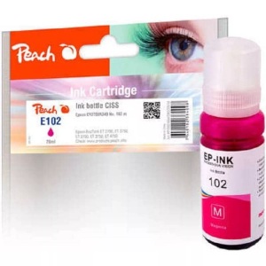 Peach, Peach Tintenbehälter magenta kompatibel zu Epson C13T03R340, 102 m, Peach Tinte Epson 102 (C13T03R340) Magenta