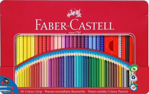Faber-Castell, Faber-Castell Farbstifte COLOUR, Faber-Castell Farbstifte, Colour Grip, 112448, (48er Metalletui)