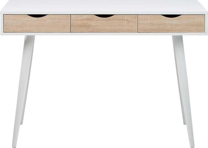 Moerteens, home24 Schreibtisch Dingus, Schreibtisch Pluto Eiche weiss 110x50