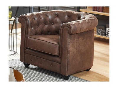 Vente-unique, Sessel Microfaser VintageLook CHESTERFIELD Sessel Microfaser VintageLook CHESTERFIELD, 