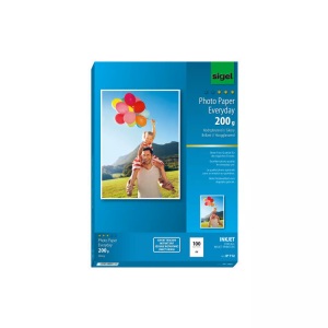 Sigel, Inkjet-Fotopapier Everyday, A4, 200g/qm, 100 Blatt, Sigel InkJet Photo Paper Everyday, A4, glossy, 200g, IP712, (100 Blatt)