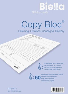 Biella, Biella Quittung Formular 512 525 Blau 1 St., Biella Lieferschein COPY-BLOC, D/F, A5, selbstdurchschreib, 512525.00, (50 x 2 Blatt)