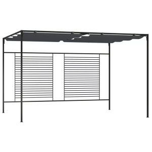 vidaXL, vidaXL Pavillon mit Ausziehbarem Dach 4x3x2,3 m Anthrazit 180 g/m², vidaXL Pavillon mit Ausziehbarem Dach 4x3x2,3 m Anthrazit 180 g/m²