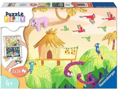 RAVENSBURGER SPIELEVERLAG, Puzzle&Play Tiere 1 (Puzzle), Puzzle PUZZLE&PLAY - TIERE 1 2x24-teilig