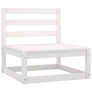 vidaXL, vidaXL Garten-Mittelsofa Weiß Kiefer Massivholz
