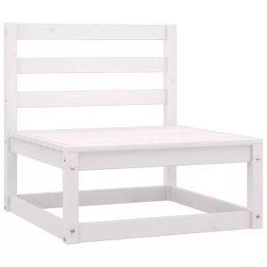 vidaXL, vidaXL Garten-Mittelsofa Weiß Kiefer Massivholz, vidaXL Garten-Mittelsofa Weiß Massivholz Kiefer