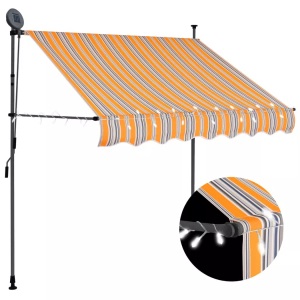 Diverse Hardware, Einziehbare Markise Handbetrieben mit LED 100 cm Gelb Blau, vidaXL Einziehbare Markise Handbetrieben mit LED 100 cm Gelb und Blau