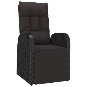 Diverse Hardware, Garten-Liegestuhl mit Auflage Poly Rattan Schwarz, vidaXL Garten-Liegestuhl mit Auflage Poly Rattan Schwarz