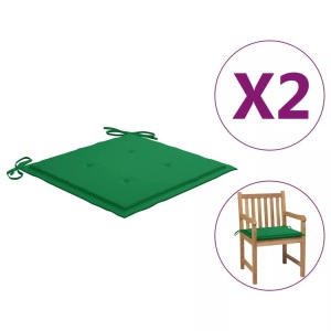 vidaXL, vidaXL Gartenstuhl-Kissen 2 Stk. Grün 50x50x4 cm, vidaXL Gartenstuhl-Kissen 2 Stk. Grün 50x50x3 cm Oxford-Gewebe