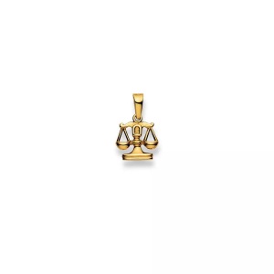 MUAU Schmuck, Anhänger Sternzeichen Waage Gelbgold 750, 17x11mm Damen Gelbgold ONE SIZE