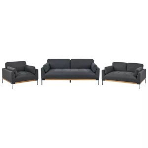 Beliani, Beliani - Wohnzimmer Set aus Polyester Modern SKAVEN, One Size, Schwarz, Beliani - Wohnzimmer Set aus Polyester Modern SKAVEN, One Size, Schwarz