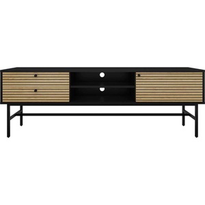 mutoni casual, Lowboard Echtholzfurnier 150x40x60 schwarz, SalesFever Lowboard, Kommode mit 2 Kabeldurchführungen