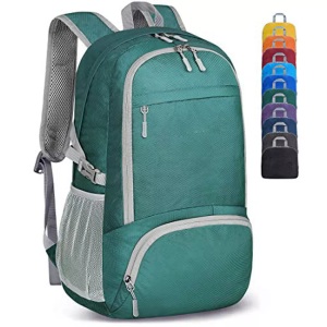 Only-bags.store, Leichter Faltbarer Rucksack-packbare Rucksäcke, Kleine Faltbare Rucksäcke Wanderrucksack Wasserdicht Unisex Rasengrün ONE SIZE