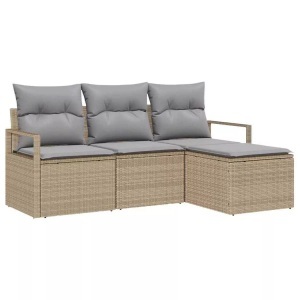 vidaXL, VidaXL - Garten-sofa poly-rattan, One Size, Beige, VidaXL - Garten-sofa poly-rattan, One Size, Greige