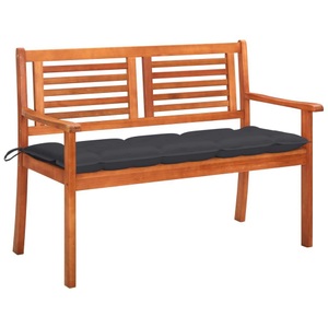 vidaXL, vidaXL 2-Sitzer-Gartenbank mit Auflage 120 cm Massivholz Eukalyptus