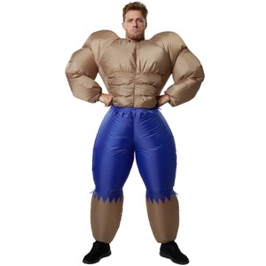 TecTake, Aufblasbares Kostüm Bodybuilder Braun, Tectake - Aufblasbares Kostüm Bodybuilder, One Size, Braun