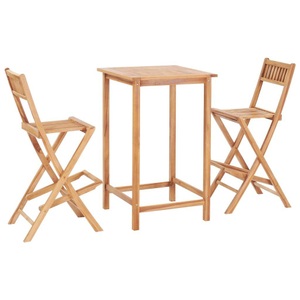Diverse Hardware, 3-tlg. Bar-Set Teak Massivholz, vidaXL 3-tlg. Bar-Set Teak Massivholz