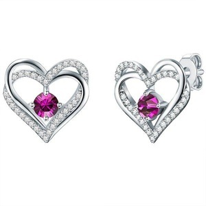 Rafaela Donata, Ohrstecker Sterling Silber Verziert Mit Kristallen Von Swarovski® Amethyst Zirkonia Weiß Damen Silber 13mm, 