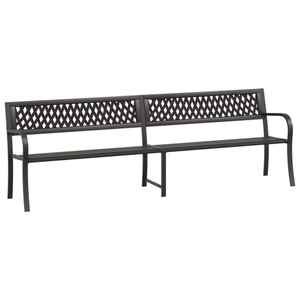 vidaXL, vidaXL Doppel-Gartenbank 246 cm Schwarz Stahl, 