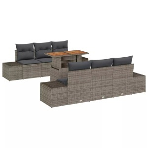 vidaXL, VidaXL - Garten-sofa-set poly-rattan, One Size, Grau, VidaXL - Garten-sofa-set poly-rattan, One Size, Grau