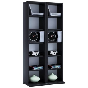 VCM, Holz CD DVD Stand Regal Schrank Aufbewahrung Standregal Ständer Milano Holz CD DVD Stand Regal Schrank Aufbewahrung Standregal Ständer Milano, VCM - Holz CD DVD Stand Regal | mit Platz für 204 CDs oder 72 DVDs 40-Videos Maße: H. 92 x B. 42 T. 20 cm Elegantes CD/DVD Blu, 42cm, Schwarz