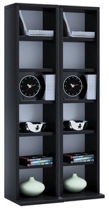 VCM, Holz CD DVD Stand Regal Schrank Aufbewahrung Standregal Ständer Milano Holz CD DVD Stand Regal Schrank Aufbewahrung Standregal Ständer Milano, VCM - Holz CD DVD Stand Regal | mit Platz für 204 CDs oder 72 DVDs 40-Videos Maße: H. 92 x B. 42 T. 20 cm Elegantes CD/DVD Blu, 42cm, Schwarz