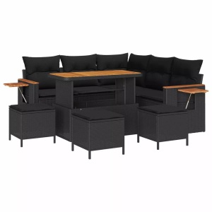 vidaXL, VidaXL - Garten-sofa poly-rattan, One Size, Schwarz