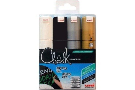 uni-ball, UNI-BALL Chalk Marker 8mm PWE8K.4C-5 4 Farben 4 St&uuml;ck