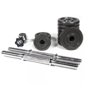 Gladiatorfit, GladiatorFit Kit / Set Hantelscheiben 15kg und verchromte Stangen Ø 25mm Set Hantelscheiben, GladiatorFit - Hantelset 