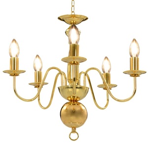 vidaXL, vidaXL Kronleuchter Golden 5 x E14-Glühbirnen, vidaXL Kronleuchter Golden 5 x E14-Glühbirnen