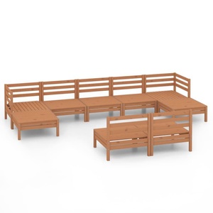 vidaXL, vidaXL 9-tlg. Garten-Lounge-Set Honigbraun Massivholz Kiefer