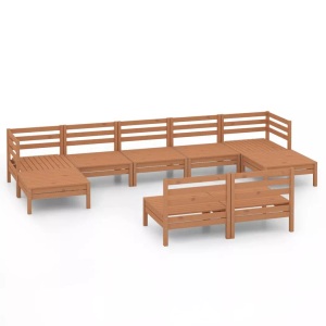 vidaXL, vidaXL 9-tlg. Garten-Lounge-Set Honigbraun Massivholz Kiefer